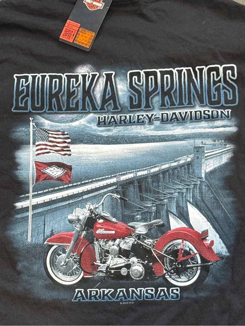 New Harley Davidson Motorcycles Eureka Springs Arkansas Black T Shirt Mens 4XL